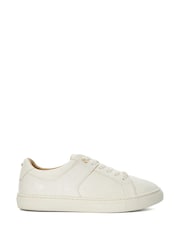 Dune London White Elodiie Material Mix Cupsole Trainers - Image 1 of 5