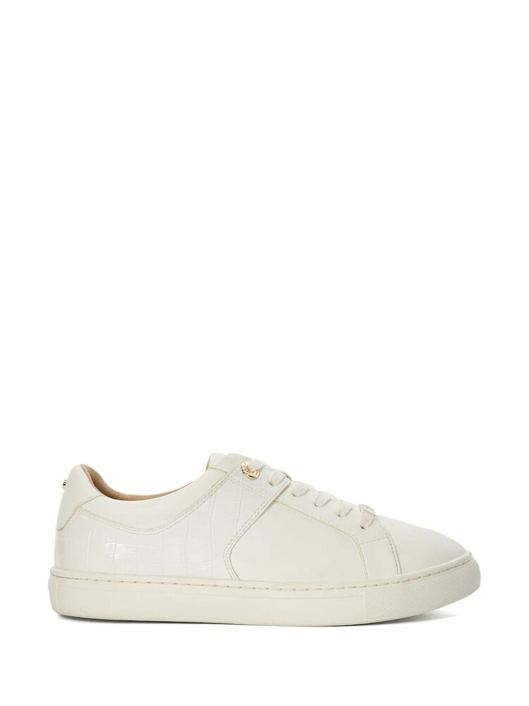 Dune London White Elodiie Material Mix Cupsole Trainers - Image 1 of 5