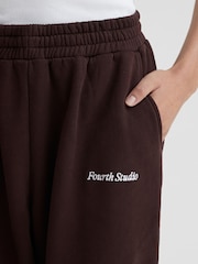4th & Reckless Brown Sera Fourth Studio Cuffed 100% Cotton Joggers - Image 4 of 4
