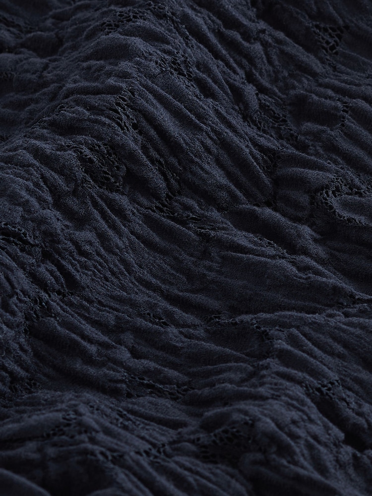Navy Short Sleeve Lace Top - Image 7 of 7