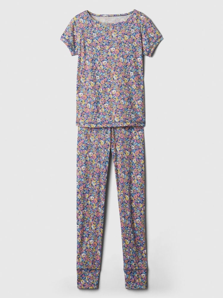 Gap Navy Blue Organic Cotton Floral Pyjama Set (4-13yrs) - Image 1 of 3