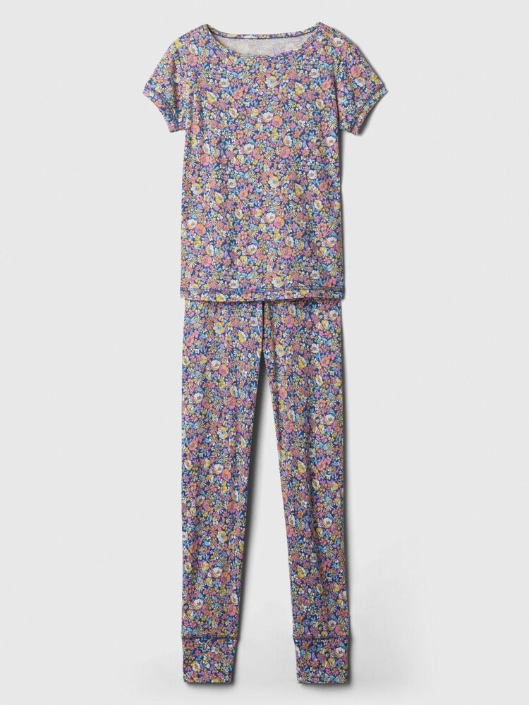 Gap Navy Blue Organic Cotton Floral Pyjama Set (4-13yrs) - Image 1 of 3 Gap Navy Blue Organic Cotton Floral Pyjama Set (4-13yrs) - Image 1 of 3