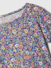 Gap Navy Blue Organic Cotton Floral Pyjama Set (4-13yrs) - Image 3 of 3