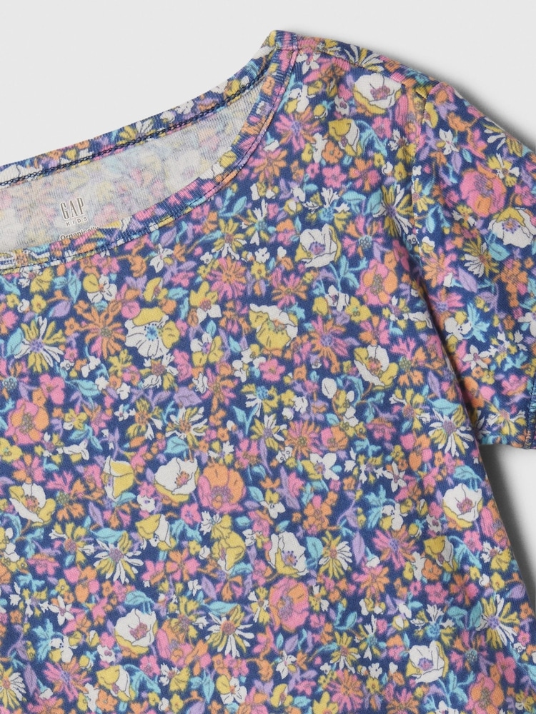Gap Navy Blue Organic Cotton Floral Pyjama Set (4-13yrs) - Image 3 of 3