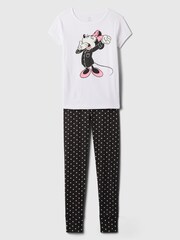 Gap Black/White Disney Minnie Mouse Organic Cotton Short Sleeve Pyjama Set (4-13yrs) - Image 1 of 3