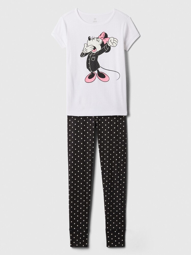 Gap Black/White Disney Minnie Mouse Organic Cotton Short Sleeve Pyjama Set (4-13yrs) - Image 1 of 3