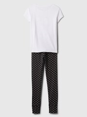 Gap Black/White Disney Minnie Mouse Organic Cotton Short Sleeve Pyjama Set (4-13yrs) - Image 2 of 3