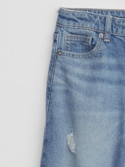 Gap Blue High Waisted Distressed Wide Leg Ankle Jeans (5-13yrs) - Image 3 of 5