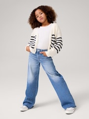 Gap Blue High Waisted Distressed Wide Leg Ankle Jeans (5-13yrs) - Image 4 of 5