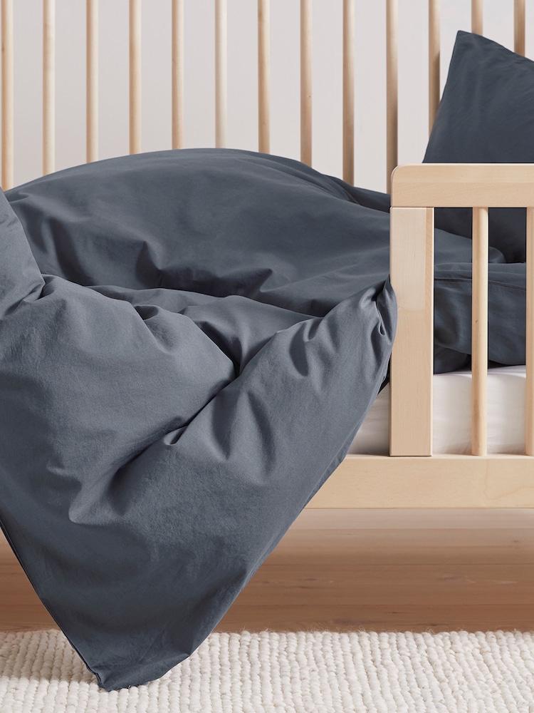 Bedfolk Blue 100% Cotton Toddler Duvet Cover - Image 1 of 2