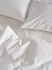 Bedfolk Set of 2 White Luxe 100% Cotton Square Pillowcases - Image 1 of 3