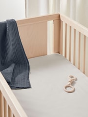 Bedfolk Natural Cot Bed 100% Cotton Fitted Sheet - Image 1 of 2