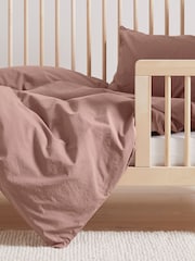 Bedfolk Brown 100% Cotton Toddler Duvet Cover - Image 1 of 3
