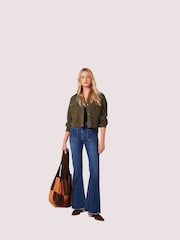 Apricot Brown Suede Patchwork Hobo Bag - Image 1 of 4