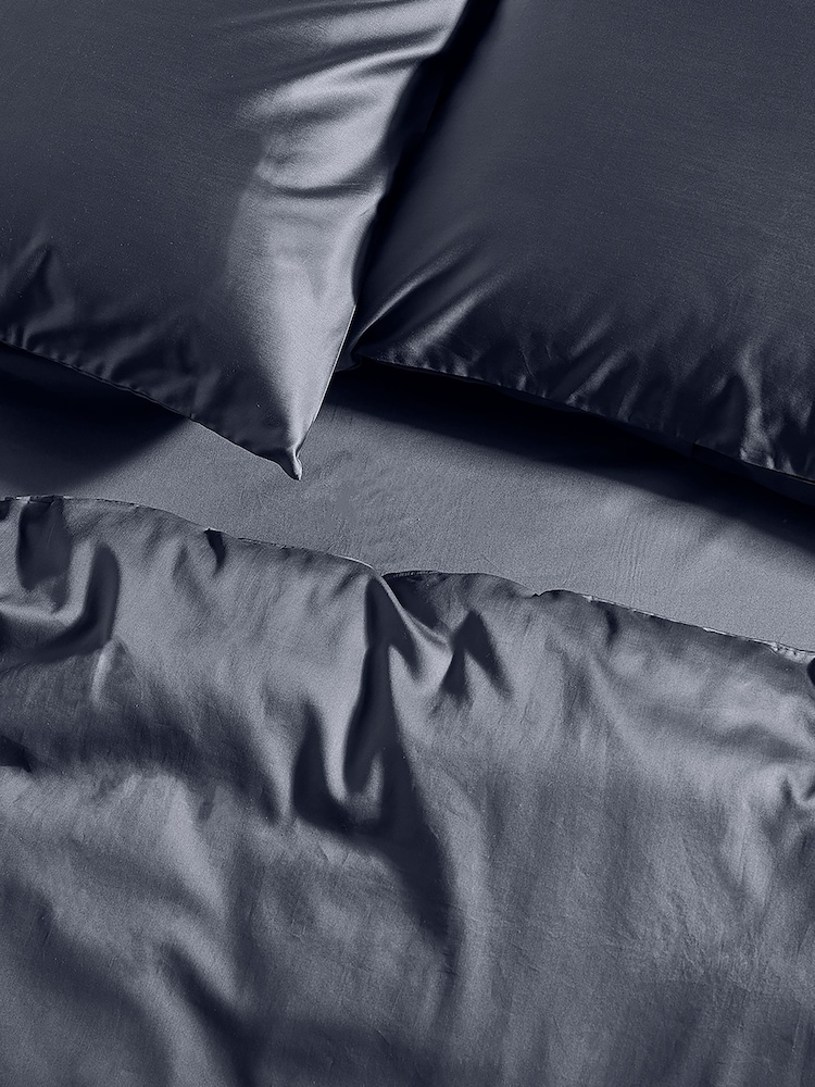 Bedfolk Set of 2 Blue Luxe 100% Cotton Square Pillowcases - Image 2 of 3