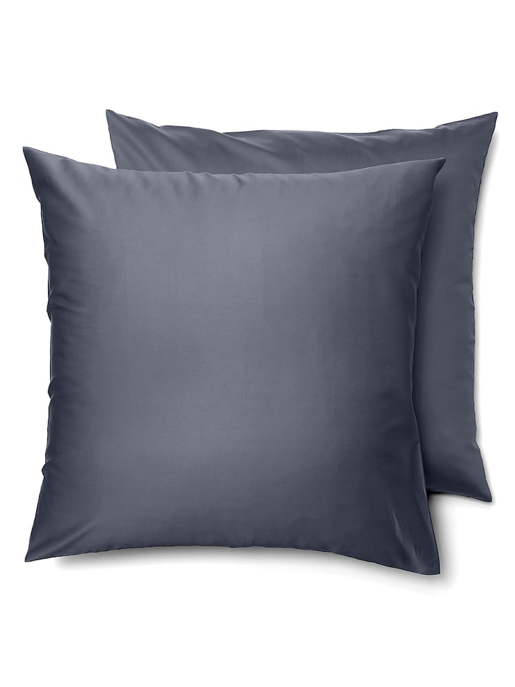 Bedfolk Set of 2 Blue Luxe 100% Cotton Square Pillowcases - Image 3 of 3