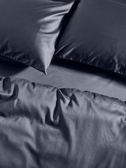 Bedfolk Blue 100% Cotton Luxe Fitted Sheet - Image 2 of 4