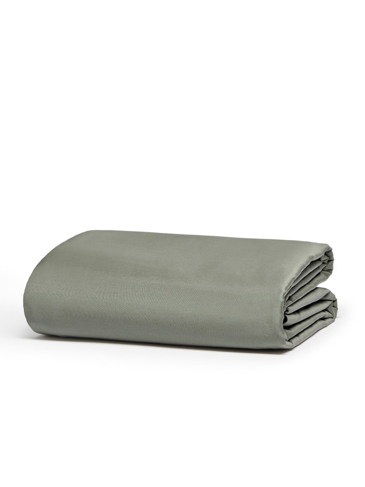 Bedfolk Green 100% Cotton Luxe Deep Fitted Sheet - Image 1 of 4
