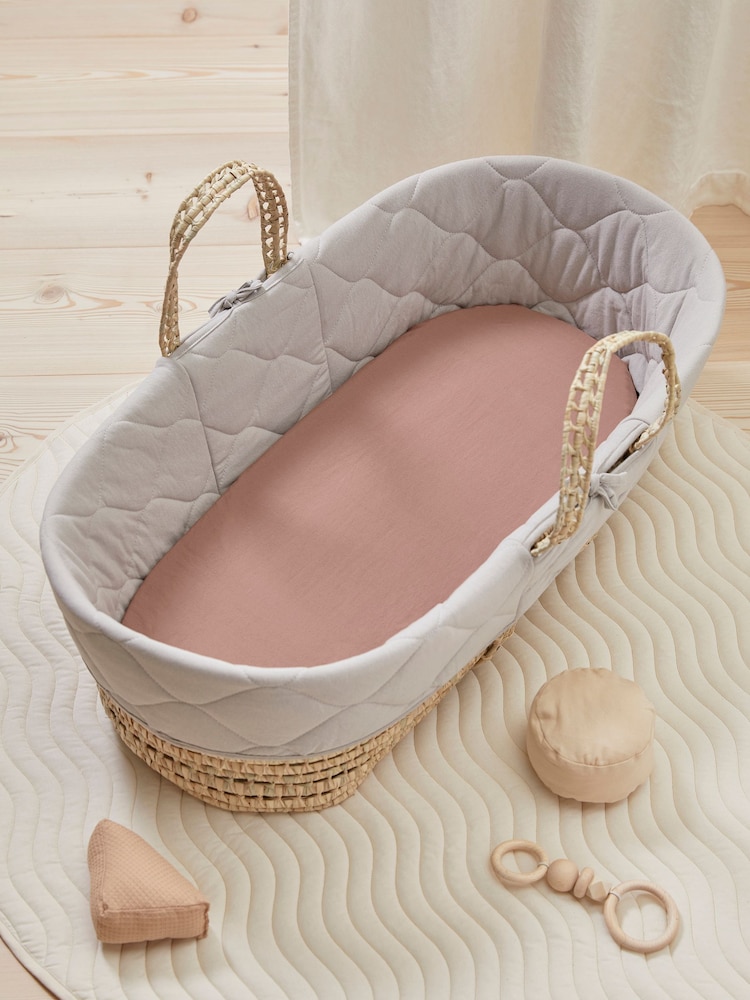 Bedfolk Orange Moses Basket 100% Cotton Fitted Sheet - Image 1 of 3 Bedfolk Orange Moses Basket 100% Cotton Fitted Sheet - Image 1 of 3