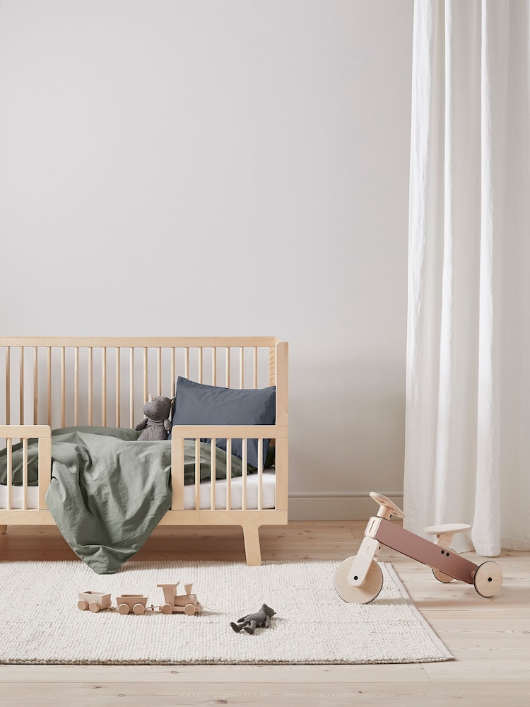 Bedfolk Green 100% Cotton Toddler Duvet Cover - Image 2 of 3