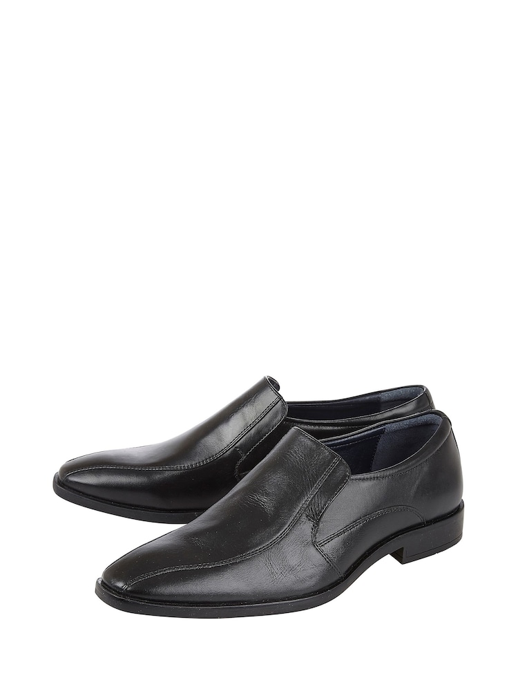 Lotus Black Leather Loafers - Image 3 of 5