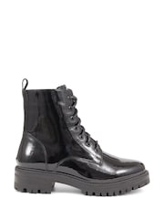 Pavers Black Lace-Up Biker Boots - Image 1 of 5