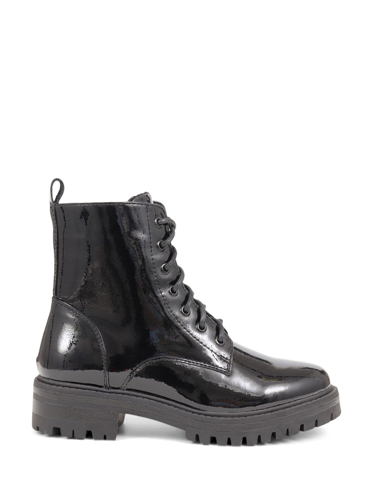 Pavers Black Lace-Up Biker Boots - Image 1 of 5