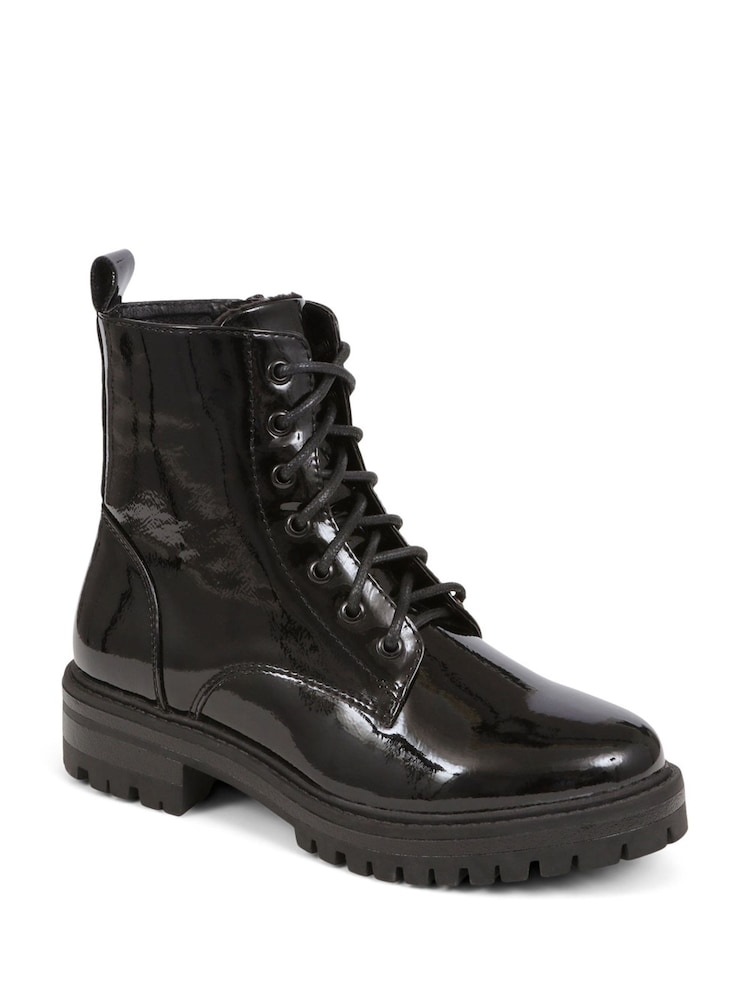 Pavers Black Biker-Stiefel mit Schnürung, Schwarz - Bild 2 von 5 Pavers Black Biker-Stiefel mit Schnürung, Schwarz - Bild 2 von 5