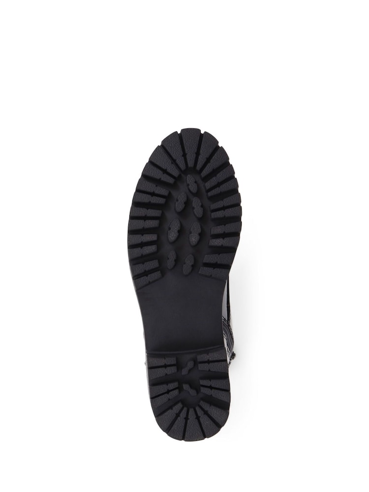 Pavers Black Lace-Up Biker Boots - Image 5 of 5