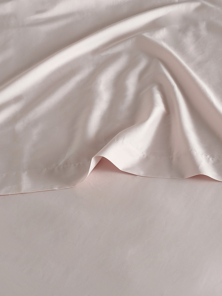 Bedfolk Pink 100% Cotton Luxe Deep Fitted Sheet - Image 1 of 4