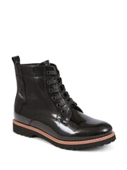 Pavers Black Patent Lace-Up Ankle Boots - Image 2 of 5