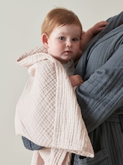 Bedfolk Pink Cuddle 100% Cotton Blanket - Image 1 of 3