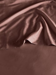 Bedfolk Orange 100% Cotton Luxe Deep Fitted Sheet - Image 1 of 4