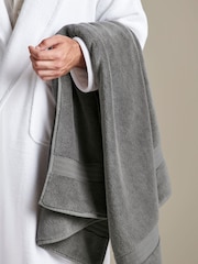 Bedfolk Grey Plush 100% Cotton Towel - Image 2 of 5