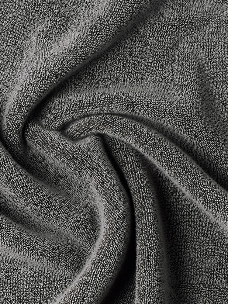 Bedfolk Grey Plush 100% Cotton Towel - Image 5 of 5