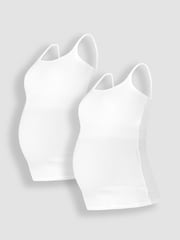 JoJo Maman Bébé White 2-Pack Maternity & Nursing Vest Tops - Image 1 of 4