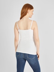 JoJo Maman Bébé White 2-Pack Maternity & Nursing Vest Tops - Image 3 of 4