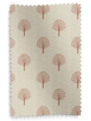Emily Bond Rust Orange Yew Tree Made to Measure 100% Cotton Curtains - Image 9 of 9