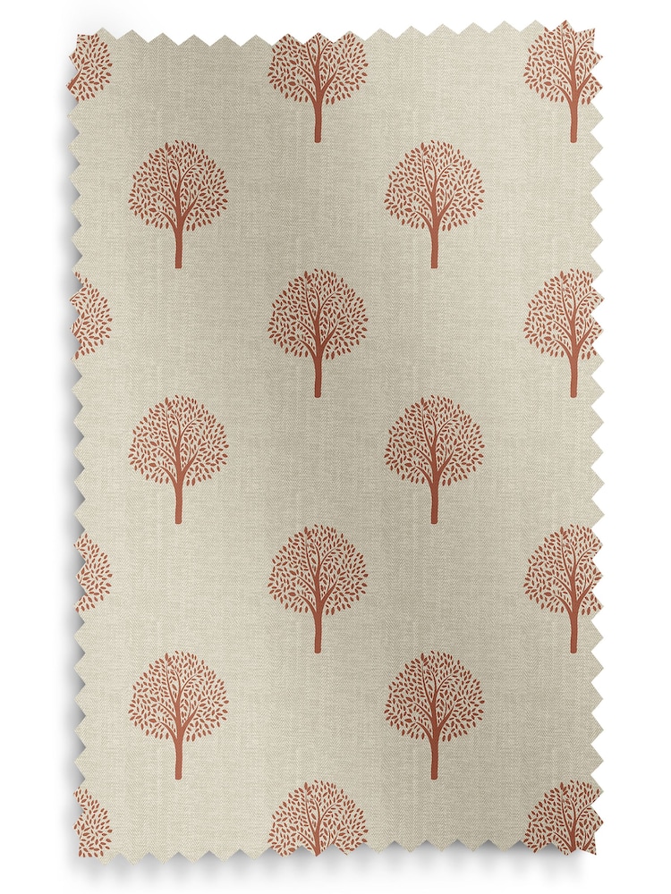 Emily Bond Rust Orange Yew Tree Made to Measure 100% Cotton Curtains - Image 9 of 9