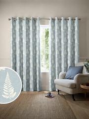 Emily Bond Duck Egg Blue Tynesfield 100% Cotton Made to Measure Curtains - Image 1 of 9