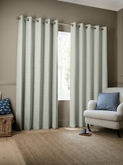 Emily Bond Sky Blue Jaipur Made to Measure 100% Cotton Curtains - Image 2 of 9