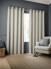 Emily Bond Charcoal George Stripe Print Made to Measure Curtains - Image 2 of 9