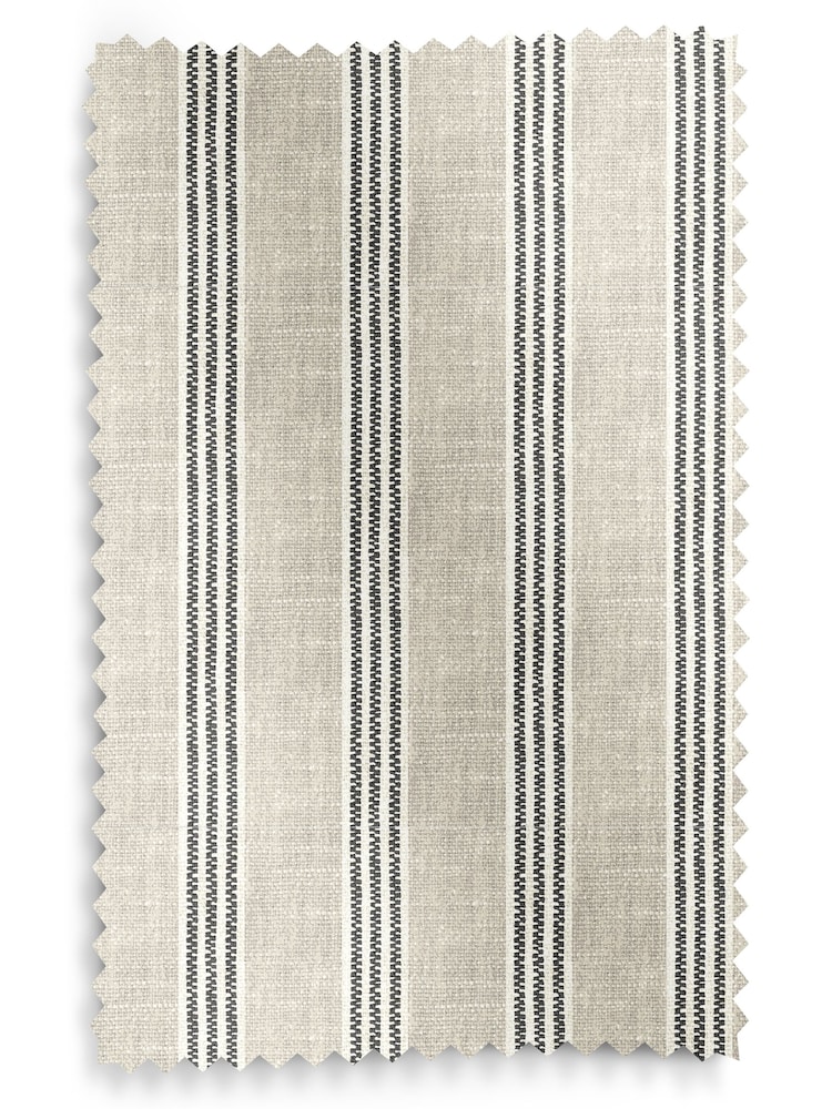 Emily Bond Charcoal George Stripe Print Made to Measure Curtains - Image 9 of 9