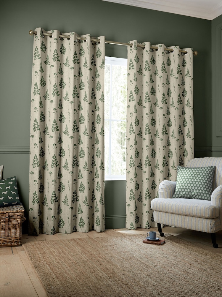 Emily Bond Forest Green Tynesfield Made to Measure Curtains - Image 2 of 9
