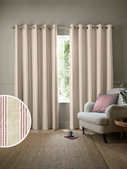 Emily Bond Red George 100% Cotton Stripe Print Made to Measure Curtains - Image 1 of 9