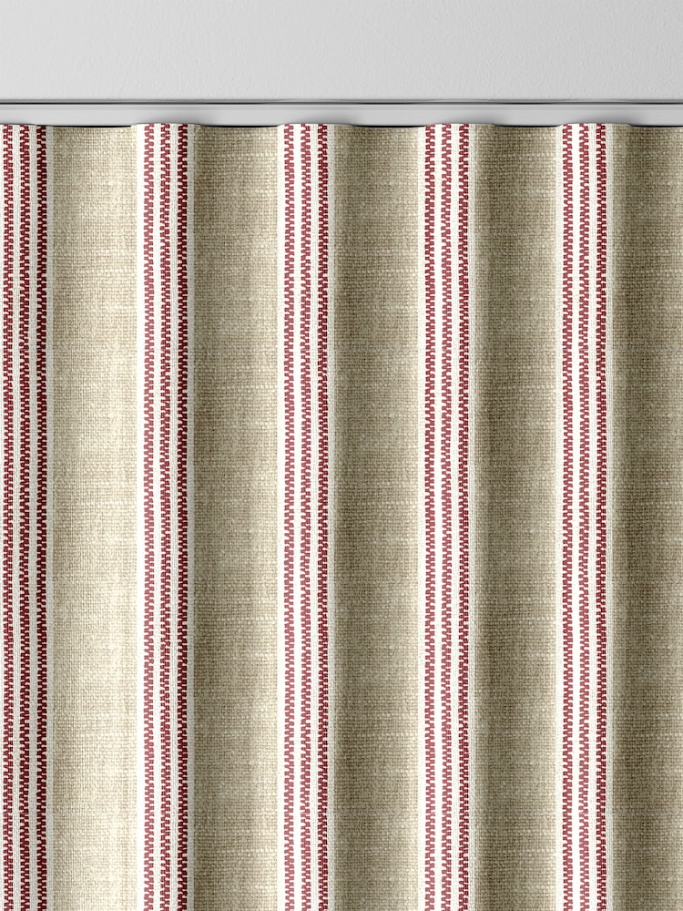Emily Bond Red George 100% Cotton Stripe Print Made to Measure Curtains - Image 8 of 9