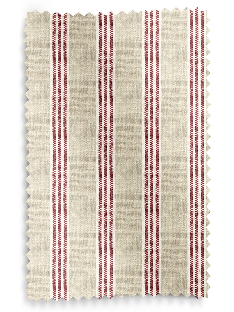 Emily Bond Red George 100% Cotton Stripe Print Made to Measure Curtains - Image 9 of 9