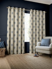 Emily Bond Navy Blue Yew Tree Made to Measure 100% Cotton Curtains - Image 2 of 9