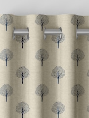 Emily Bond Navy Blue Yew Tree Made to Measure 100% Cotton Curtains - Image 7 of 9
