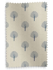 Emily Bond Navy Blue Yew Tree Made to Measure 100% Cotton Curtains - Image 9 of 9